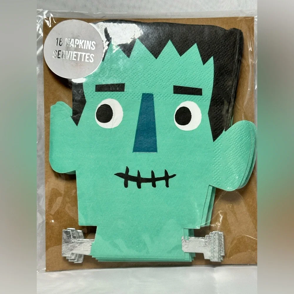 Frankenstein Monster Napkins - Green and Black